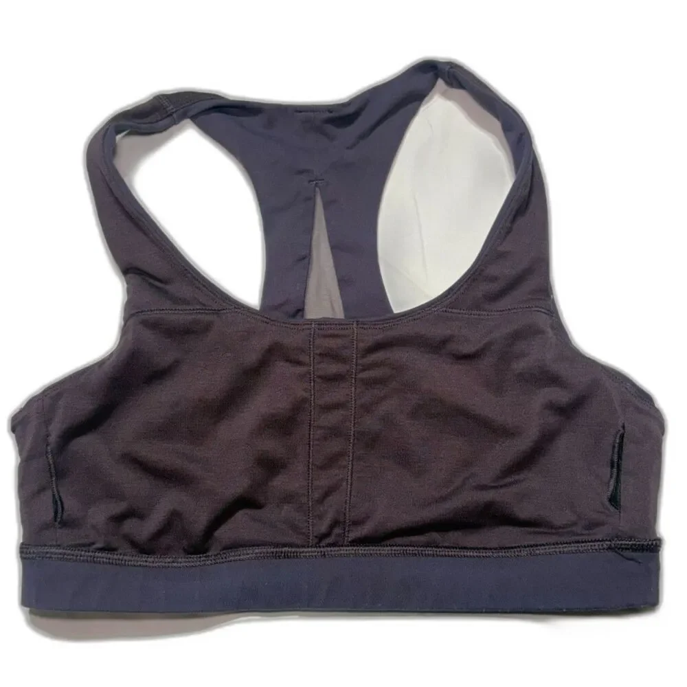 lululemon Invigorate Bra Size 6 Deep Plum Purple Mesh Racerback No Pads
